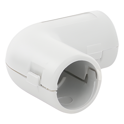 Unión en "L" (Codo) para tubería rígida, recomendado para cable eléctrico, PVC Auto-extinguible, de 16 mm