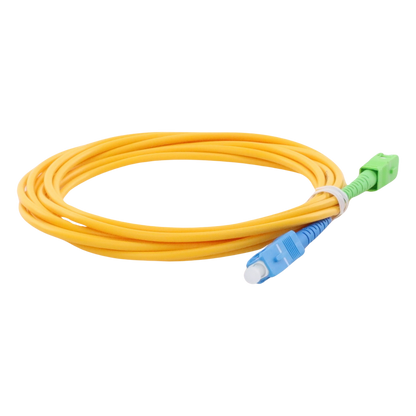 Jumper de Fibra Óptica Monomodo SC/UPC-SC/APC Simplex, Color Amarillo, 3 Metros (9.84 Pies), 3 mm
