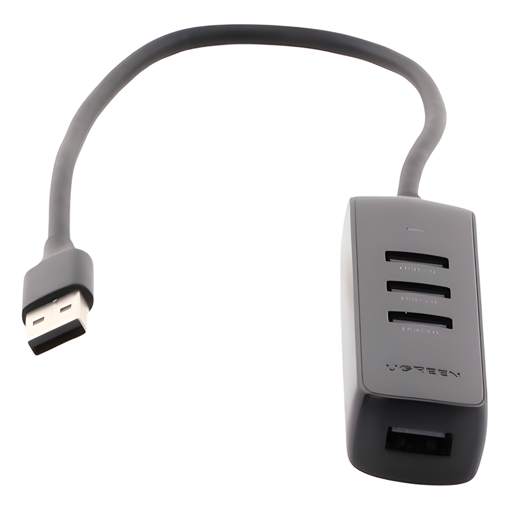 HUB USB-A 3.0 4 en 1 | 4 Puertos USB-A 3.0 (5Gbps) | Cable de 25 cm | Indicador Led | Ideal para Transferencia de Datos | Entrada USB-C para