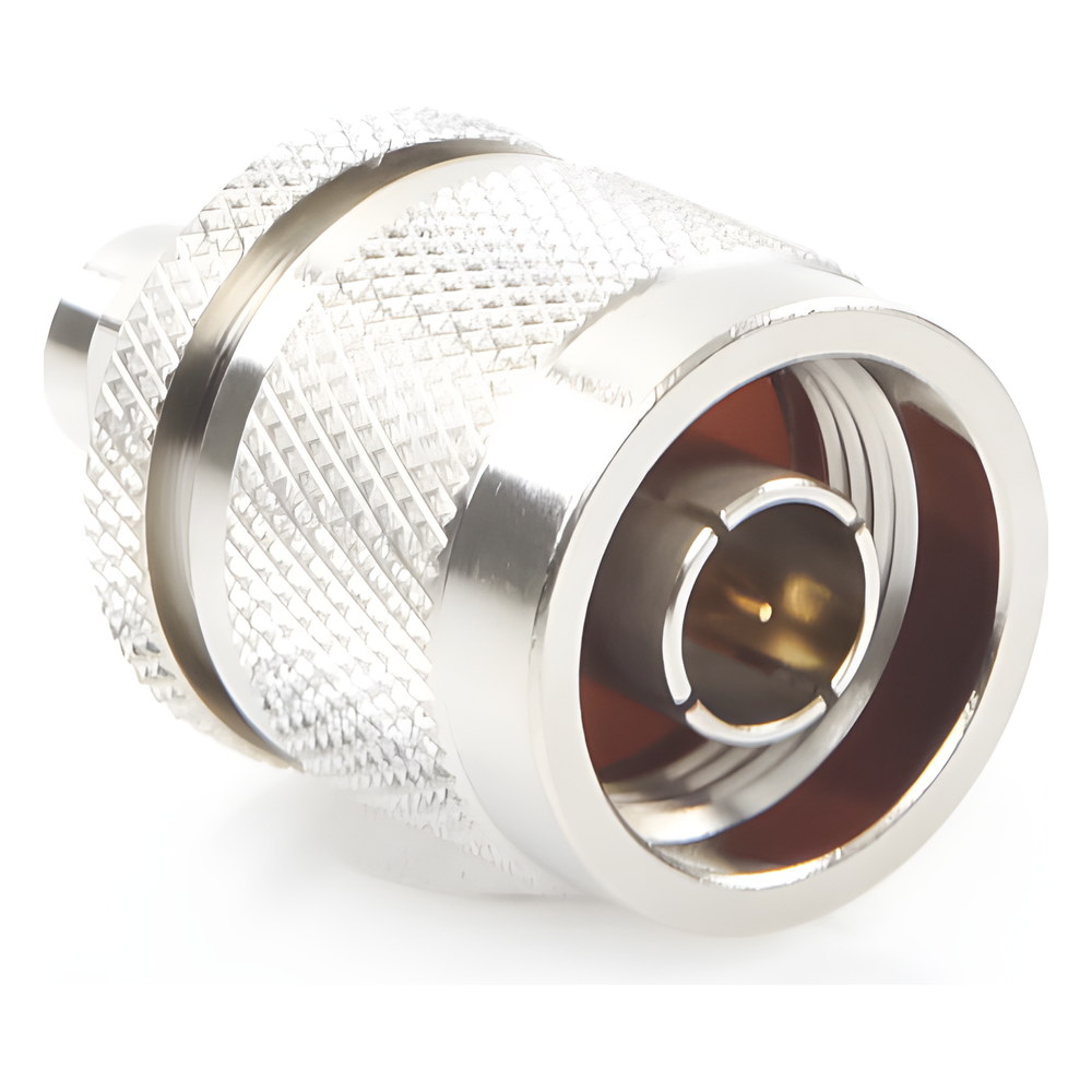 Adaptador en Línea de Conector SMA Macho a N Macho, Níquel/ Oro/ Teflón
