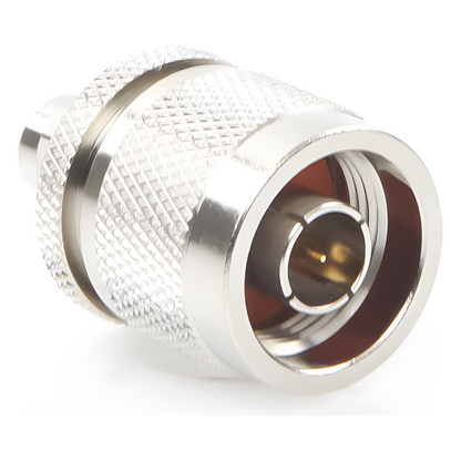 Adaptador en Línea de Conector SMA Macho a N Macho, Níquel/ Oro/ Teflón