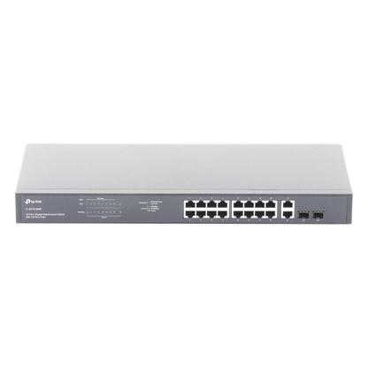Switch no administrable de 16 puertos 10/100/1000Mbps y PoE af/at, 2 puertos SFP hasta 250W.