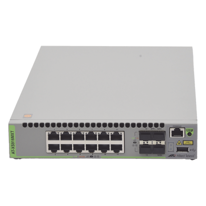 Switch Capa 3 Stackeable 10 Gigabit , 12 puertos 100/1000/10G Base-T (RJ-45) y 4 puertos SFP/SFP+ 10G