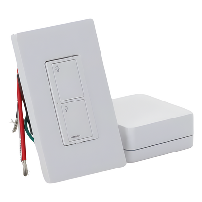 Kit de inicio Caseta Wireless con hub Smart Bridge, interruptor on/off inteligente de 5 A con neutro y placa Claro, control por app y asistentes de