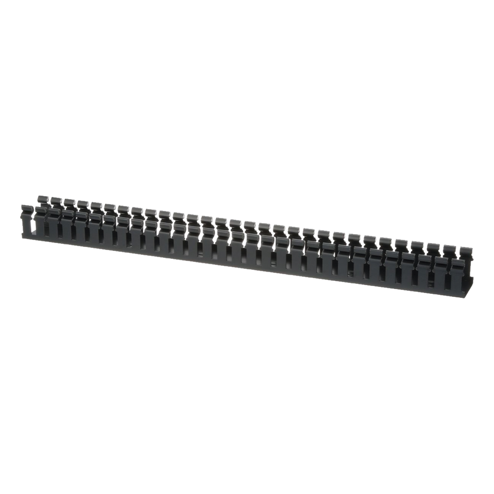 Canaleta Ranurada de PVC sin Tapa, Tipo H (Tapa Abisagrada), 55.1 mm de Ancho, 50.3 mm de Alto y 1828.8 mm de Largo, Color Negro