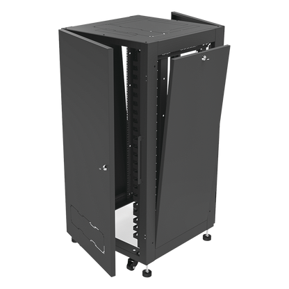 Gabinete Profesional para Telecomunicaciones de 19in, Instalación a Piso, 24UR, 600 mm Profundidad, Se envía el Gabinete Armado.