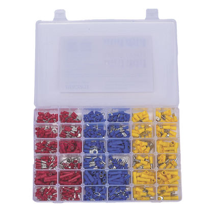 Juego de 580 pzas. Terminales Variadas con Forro y Caja de Almacenamiento