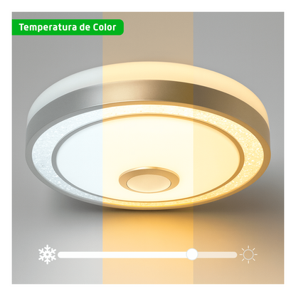 Luminario LED RGB de 40W / 3000 Lúmenes / Bocina con Bluetooth Integrada / Voltaje 85-265V / Temperatura Cálida, Neutra ó Fría / App iLink.
