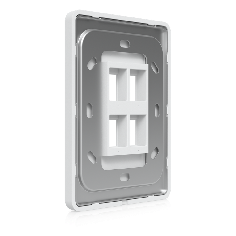 Placa de Pared Vertical Universal para Keystone de 4 Puertos con Cubierta Pintable, Acabado Personalizable, Paquete con 4 Piezas