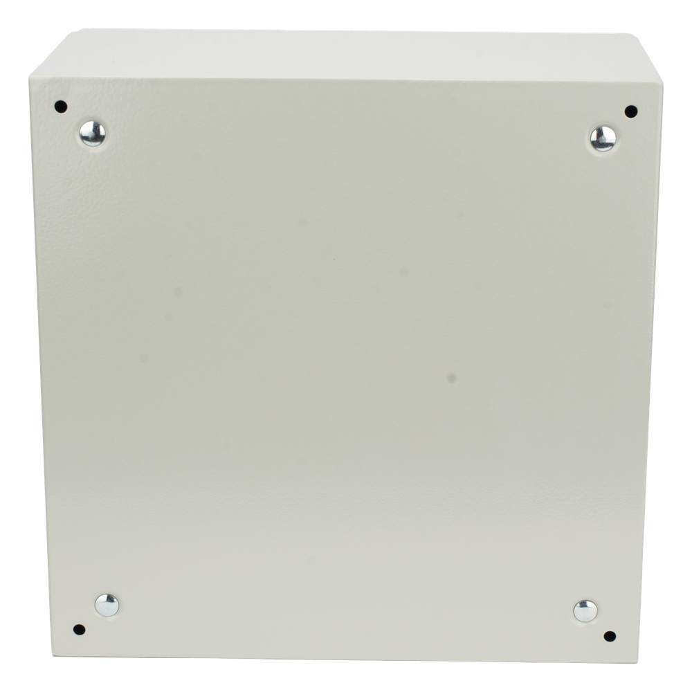 Gabinete de Acero IP66 Uso en Intemperie (400 x 400 x 200 mm) con Placa Trasera Interior de Metal y Compuerta Inferior Atornillable (Incluye Chapa y