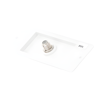 Toma de pared para cable coaxial con conector tipo F de 75 ohms, estilo Designer de la línea Claro, para señal de TV, color blanco brillante