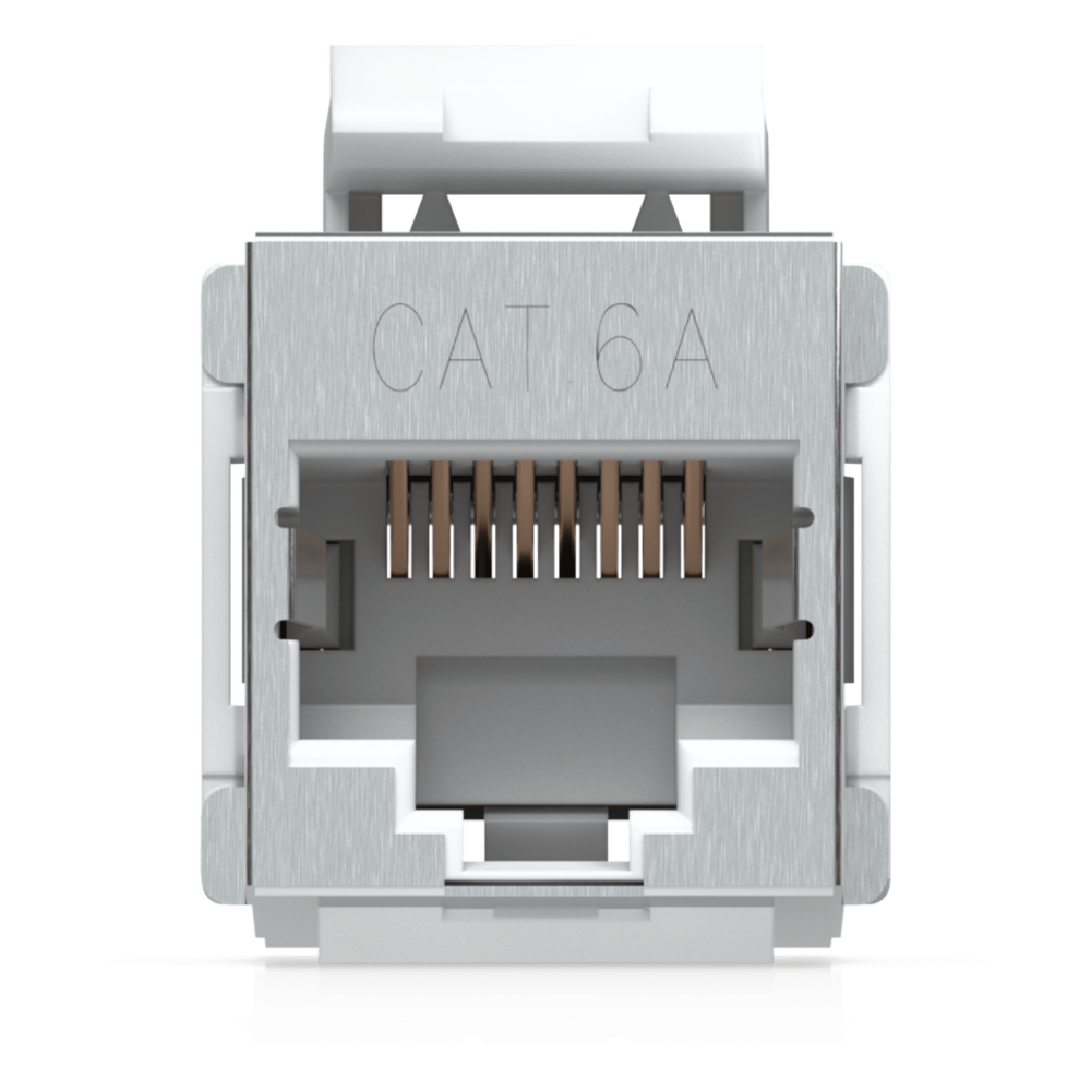 Keystone Coupler Cat6A Pass-Through para Cable Ethernet Preterminado, Instalación Snap-In en Patch Panel, Paquete con 12 Piezas