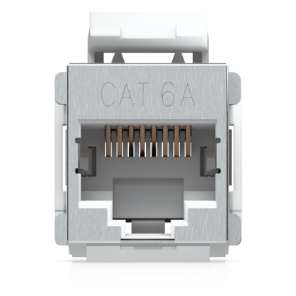 Keystone Coupler Cat6A Pass-Through para Cable Ethernet Preterminado, Instalación Snap-In en Patch Panel, Paquete con 12 Piezas