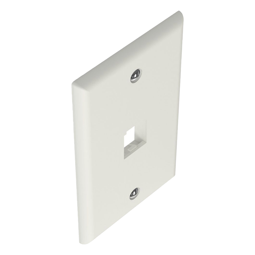 Placa de Pared Vertical Clásica, Salida Para 1 Puerto Mini-Com, Color Blanco Mate