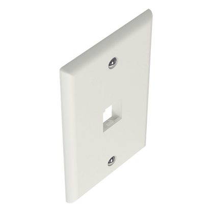 Placa de Pared Vertical Clásica, Salida Para 1 Puerto Mini-Com, Color Blanco Mate