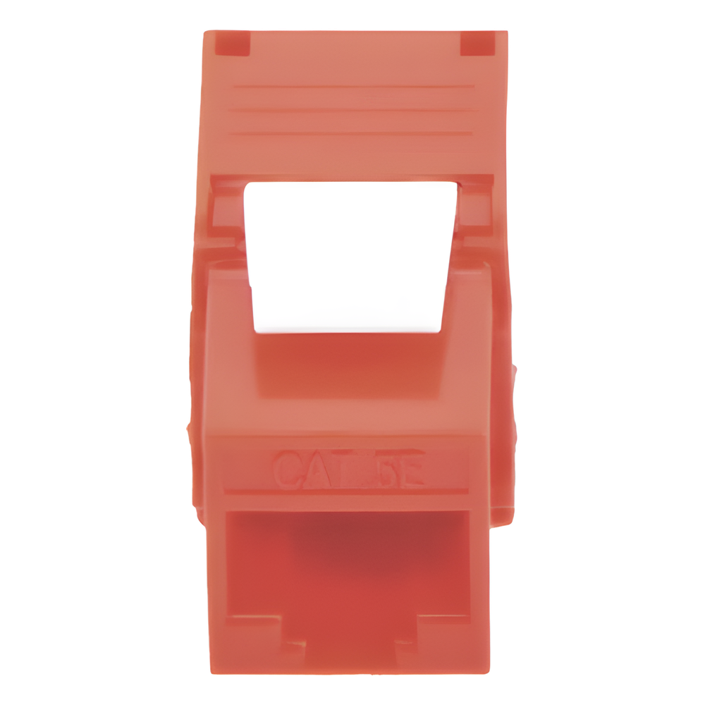 Módulo Jack Keystone Cat5e (Toolless), con Terminación en Ángulo 180 - Color Rojo, Compatible con Faceplate y Patchpanel Linkedpro