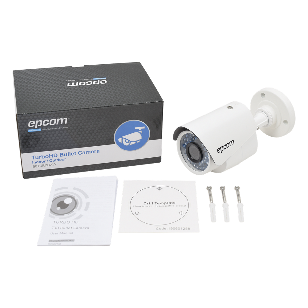 KIT TurboHD 1080p / DVR 8 Canales / 4 Cámaras Bala (exterior 2.8 mm) / 4 Cámaras Eyeball (exterior 2.8 mm) / Transceptores / Conectores / Fuente de