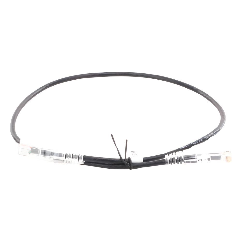 Cable de Parcheo Slim UTP Cat6A - 0.5 Metros (1.64 Pies) Negro, Diámetro Reducido (28 AWG)