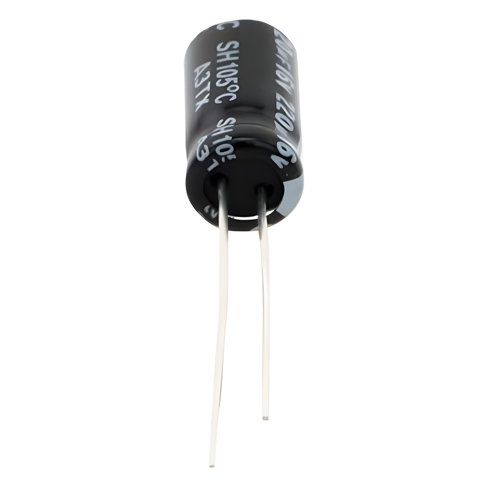 Capacitor Electrolítico en Aluminio, Radial de 220 µFd, 16 Vcc, 105 °C, 6.3 x 11 mm
