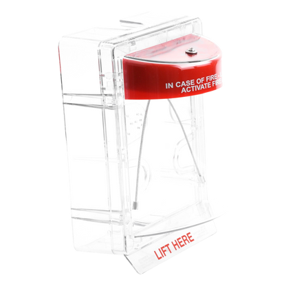 Cubierta Protectora Serie Stopper II® De Policarbonato, Con Bocina, Espaciador Transparente, Montaje en Superficie, Etiqueta en Inglés