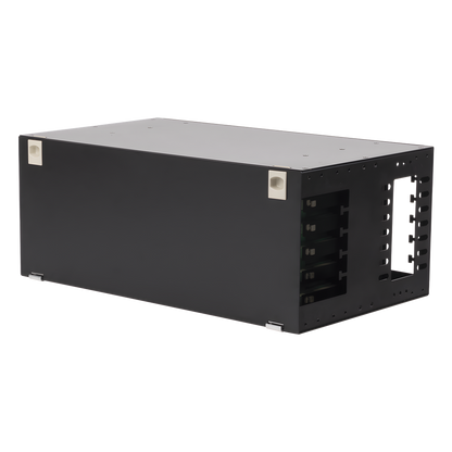 Distribuidor de Fibra Óptica con Bandejas Deslizables, Vacío, 19 Pulgadas, Acepta 72 Adaptadores LC Duplex o LC Simplex o 72 SC Simplex, 4U
