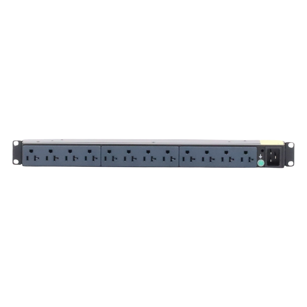 PDU Básico para Distribución de Energía, Enchufe de Entrada NEMA 5-20P, Con 12 Contactos NEMA 5-20R, Instalación Horizontal de 19in, 1UR, 20 Amp, 120