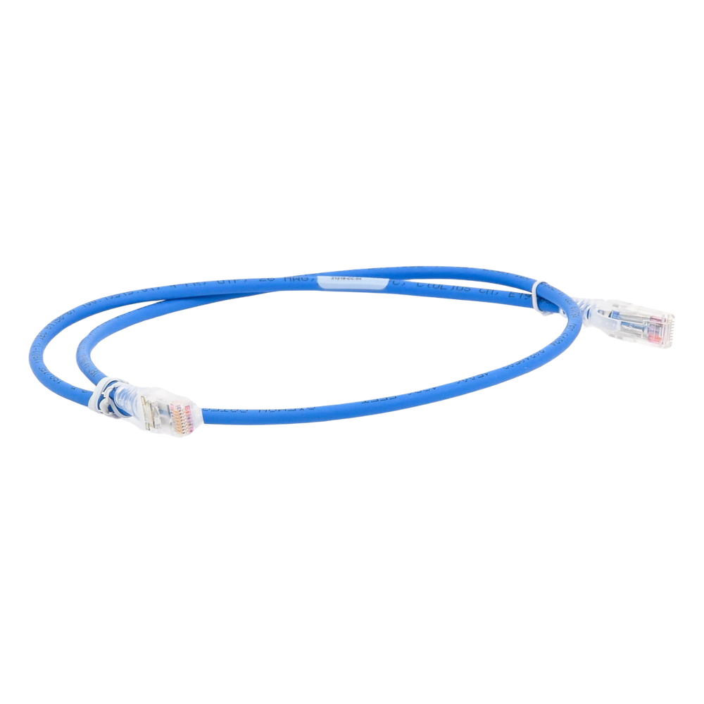 Patch Cord MC6 Modular Cat6 UTP, CM/LS0H, 0.91 Metros (3 Pies), Color Azul, Versión Bulk (Sin Empaque Individual)