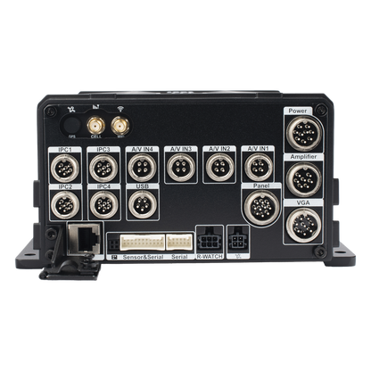 DVR Móvil / Multiplataforma / 4 Canales AHD 2 Megapixel + 4 canales IP / Almacenamiento en HDD / H.265 / Soporta 4G / WiFi / GPS
