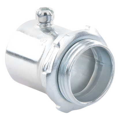 Conector 1" (25mm) pared delgada con tornillo tipo americano galvanizado etiqueta verde