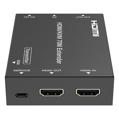 Kit Extensor HDMI con KVM | 70m | 4K2K@60Hz | 4:4:4 | HDMI2.0b y HDCP 2.2 | Salida de Audio 3.5mm | Admite PoC | Admite USB 1.1