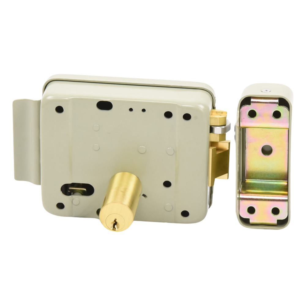 Cerradura Eléctrica con Botón de Salida / Incluye Llave / Exterior / Izquierda