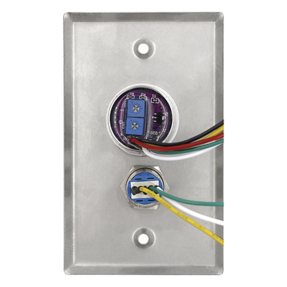 Botón de Salida Doble con Aro Iluminado/ IP65 / Diseño Estético / Temporizador y Distancia Ajustable / Botón Sin Contacto y Botón de Contacto en uno