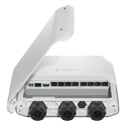 RB5009UPr+S+OUT 8 puertos PoE in/out, 1 SFP+, Solo RouterOS v7 para Exterior