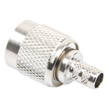 Conector TNC Macho de Anillo Plegable para Cables LMR-240, RG-8/X, 9258, Niquel/Oro/Delrin