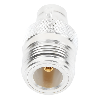 Adaptador en Línea, de Conector N Hembra a BNC Hembra, Plata/ Oro/ Teflón