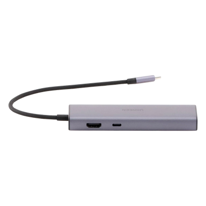 HUB USB-C (Docking Revodok) 6 en 1 | 3 Puertos USB-A 3.0 (5 Gbps) | USB-C PD 100W | HDMI 4K@30Hz | Entrada 1 RJ45 (Gigabit Ethernet) | Chip de Última