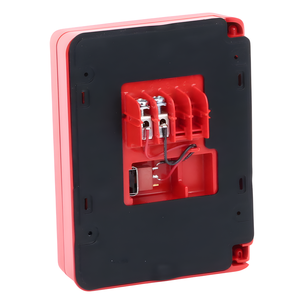 Estación manual de alarma contra incendio de doble acción, con cerradura y llave, para exterior, con caja SB-I/O incluida