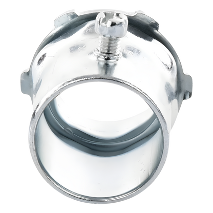 Conector 1 1/2" (38mm) pared delgada con tornillo galvanizado etiqueta verde