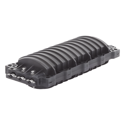 Caja de Distribución de Fibra Óptica Horizontal, Hasta 96 Empalmes, Exterior IP68, 2 Puertos de Entrada y Salida