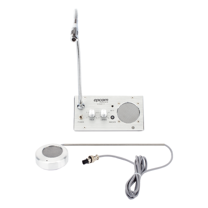 Sistema de Intercomunicación | Ideal para Ventanillas | Audio de voz de dos vías | 12V/1A 2W | Micrófono Interior + Micrófono Exterior