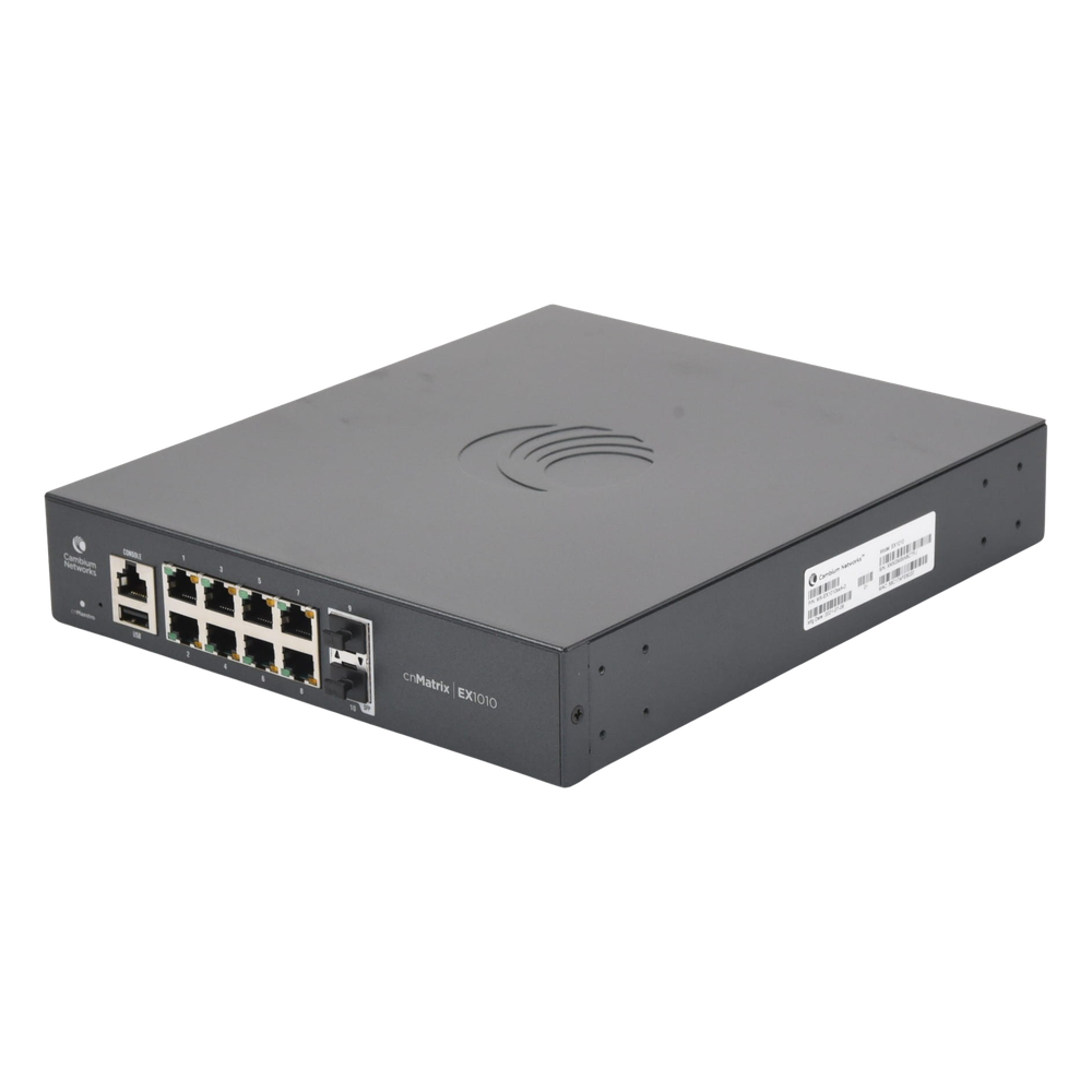 Switch PoE cnMatrix Ex1010-P / 8 Puertos Gigabit PoE 802.3af/at + 2 SFP / Capa 2