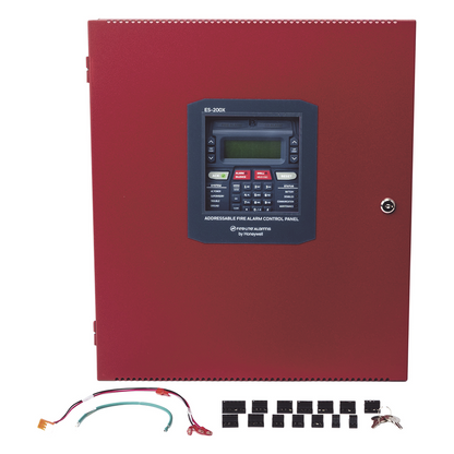 Panel de detección de incendio direccionable inteligente con comunicador dual POTS/IP preinstalado, 50 dispositivos en un lazo SLC, 2 NAC Clase A/B
