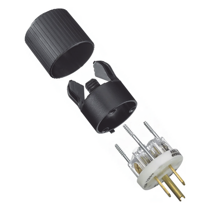 Clavija Negra 15 A 125 V CA 2 Polos 3 Hilos (NEMA 5-15P).