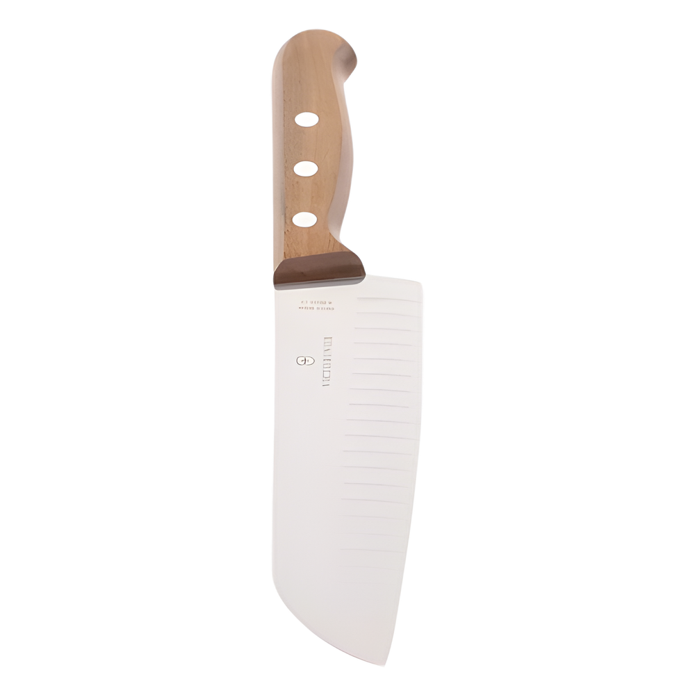 Cuchillo Santoku Wood de 17 cm, Filo con Alvéolos Estilo Japonés.