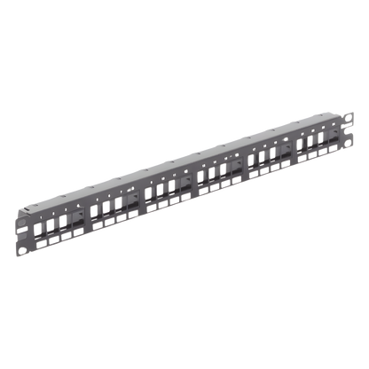 Panel de Parcheo Modular Keystone (Sin Conectores), Numerado y Espacio para Etiquetas, de 24 Puertos, 1UR