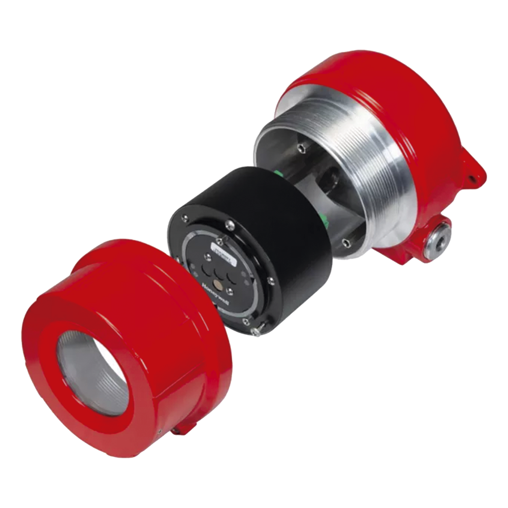Detector de llama industrial triple infrarrojo IR3 con anillo LED de estado, campo de visión de 90° y alcance hasta 60 m