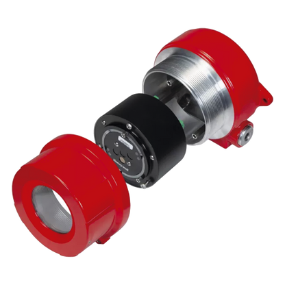 Detector de llama industrial triple infrarrojo IR3 con anillo LED de estado, campo de visión de 90° y alcance hasta 60 m