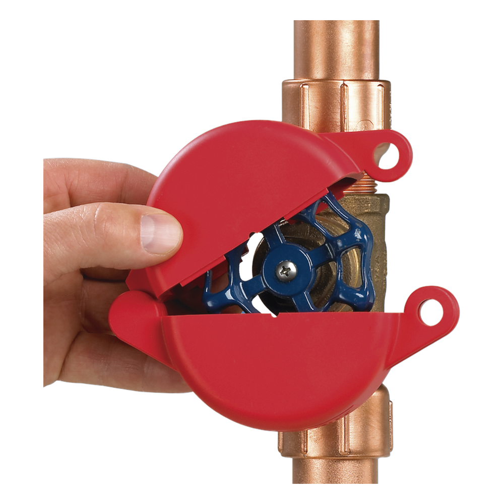 Dispositivo de Bloqueo LOTO para Válvulas de Compuerta, Para Diámetros de 3 a 6.5", Color Rojo