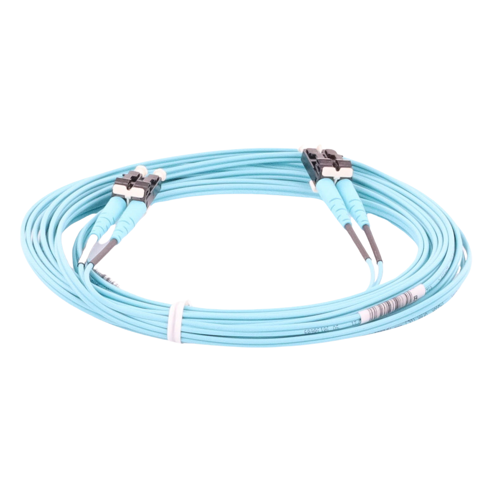 Jumper de Fibra Optica Multimodo 50/125 OM3, LC-LC Duplex, OFNR (Riser), Color Aqua, 5 Metros (16.40 Pies)