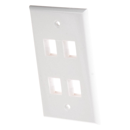 Placa de Pared de 4 Puertos, Keystone, Color Blanco